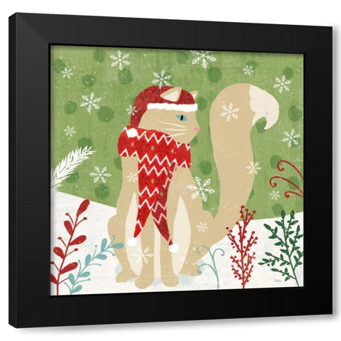 Purrfect Holiday IV Black Modern Wood Framed Art Print with Double Matting by Charron, Veronique