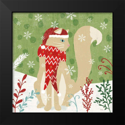 Purrfect Holiday IV Black Modern Wood Framed Art Print by Charron, Veronique