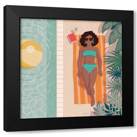 Beach Babes III Black Modern Wood Framed Art Print by Penner, Janelle