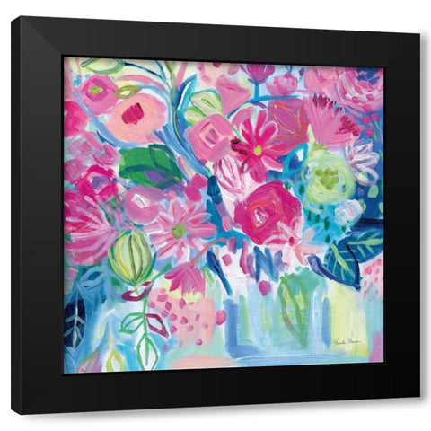 Spring Burst I Black Modern Wood Framed Art Print with Double Matting by Zaman, Farida