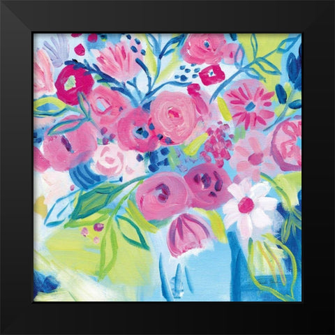 Spring Burst II Black Modern Wood Framed Art Print by Zaman, Farida