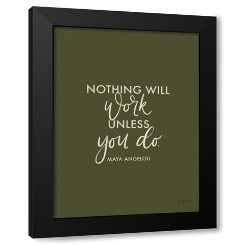 Words of Wisdom II Green Crop Black Modern Wood Framed Art Print with Double Matting by Thorns, Becky