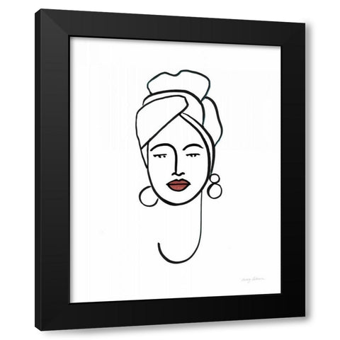 Beauty II Coral Lips Black Modern Wood Framed Art Print with Double Matting by Tillmon, Avery