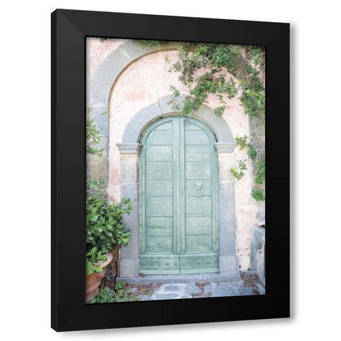 Venice Doorway Light Black Modern Wood Framed Art Print by Aledanda