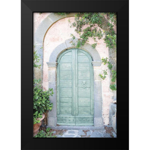 Venice Doorway Light Black Modern Wood Framed Art Print by Aledanda