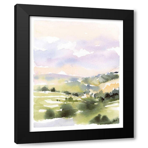 Spring Hills I Black Modern Wood Framed Art Print with Double Matting by Pete, Katrina