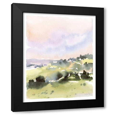 Spring Hills II Black Modern Wood Framed Art Print with Double Matting by Pete, Katrina