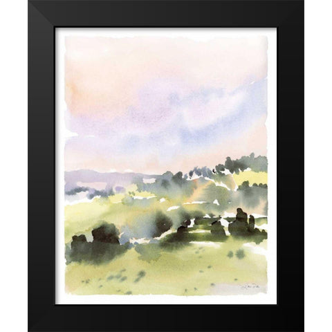 Spring Hills II Black Modern Wood Framed Art Print by Pete, Katrina