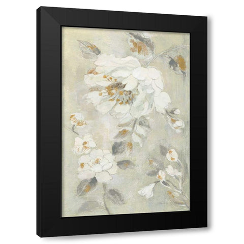 Romantic Spring Flowers II White Black Modern Wood Framed Art Print with Double Matting by Vassileva, Silvia