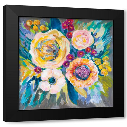 Festive Black Modern Wood Framed Art Print by Vertentes, Jeanette