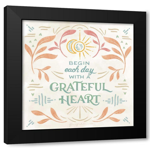 Heart and Mind I Black Modern Wood Framed Art Print by Graham, Gia