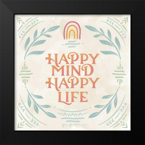Heart and Mind II Black Modern Wood Framed Art Print by Graham, Gia