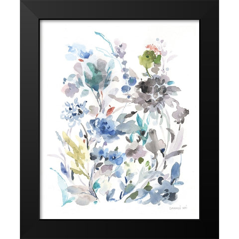 Breezy Florals II Black Modern Wood Framed Art Print by Nai, Danhui