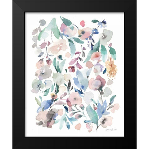 Breezy Florals III Black Modern Wood Framed Art Print by Nai, Danhui