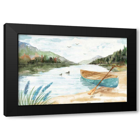 Lake Love I Black Modern Wood Framed Art Print with Double Matting by June, Dina