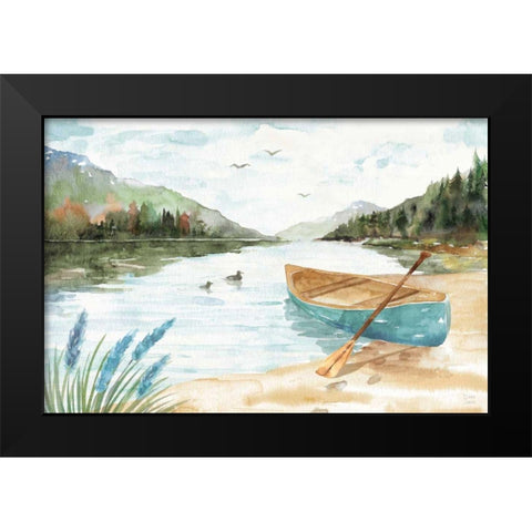 Lake Love I Black Modern Wood Framed Art Print by June, Dina
