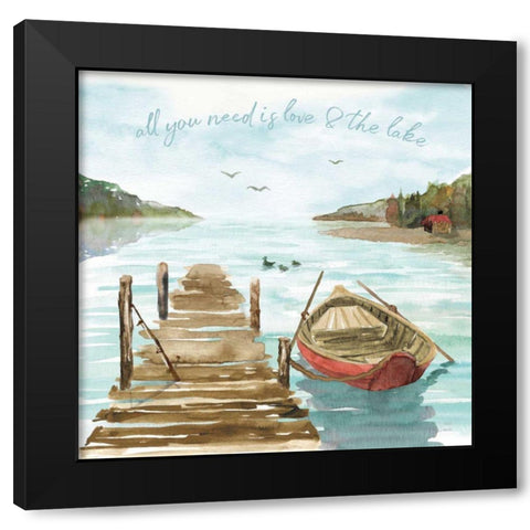 Lake Love II Black Modern Wood Framed Art Print by June, Dina