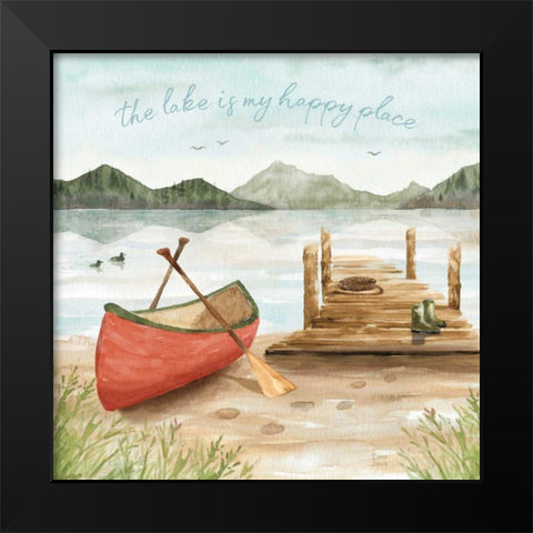 Lake Love III Black Modern Wood Framed Art Print by June, Dina