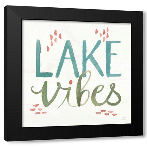 Lake Love VIII Black Modern Wood Framed Art Print with Double Matting by June, Dina