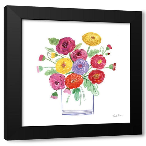 Mums Black Modern Wood Framed Art Print with Double Matting by Zaman, Farida