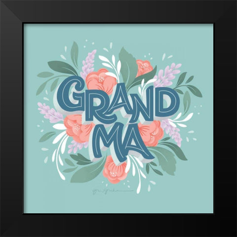 Grandma Black Modern Wood Framed Art Print by Graham, Gia