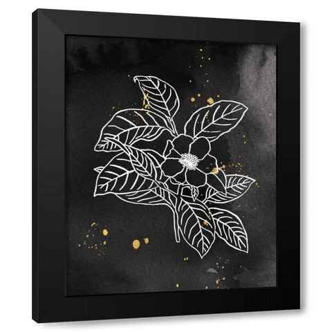 Indigo Blooms I Black Black Modern Wood Framed Art Print with Double Matting by Wild Apple Portfolio