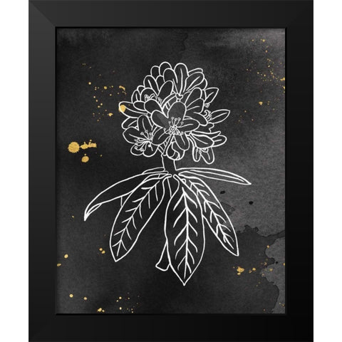 Indigo Blooms II Black Black Modern Wood Framed Art Print by Wild Apple Portfolio