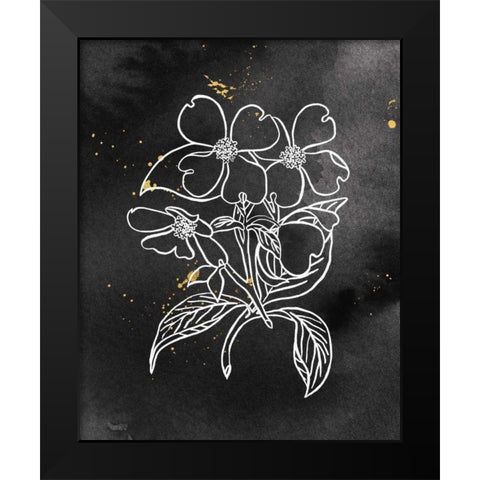 Indigo Blooms III Black Black Modern Wood Framed Art Print by Wild Apple Portfolio