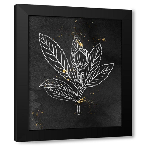 Indigo Blooms IV Black Black Modern Wood Framed Art Print with Double Matting by Wild Apple Portfolio