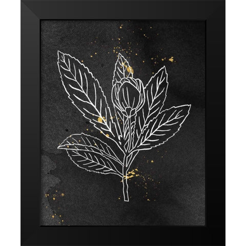 Indigo Blooms IV Black Black Modern Wood Framed Art Print by Wild Apple Portfolio