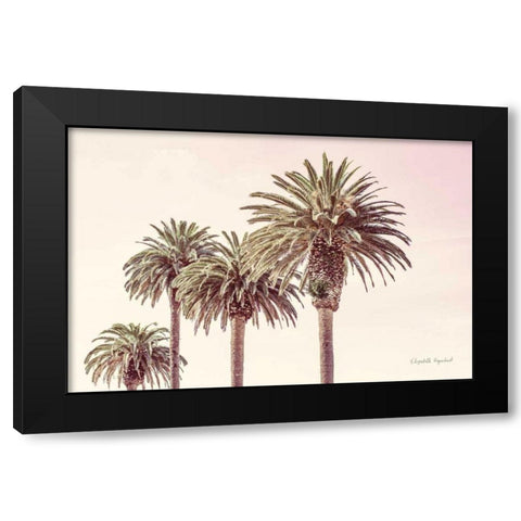 Pastel Palms Black Modern Wood Framed Art Print with Double Matting by Urquhart, Elizabeth