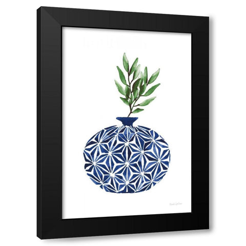 Cobalt Geometric Vases IV Black Modern Wood Framed Art Print with Double Matting by Charro, Mercedes Lopez