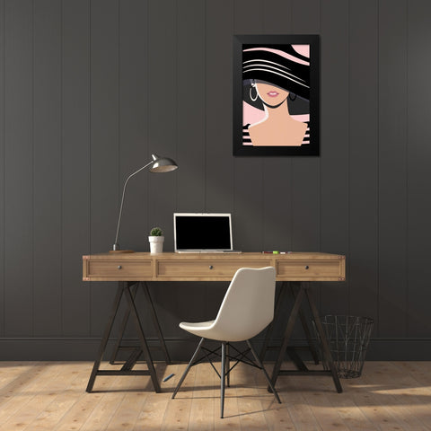Beach Chic III Blush Black Modern Wood Framed Art Print by Escalante, Omar