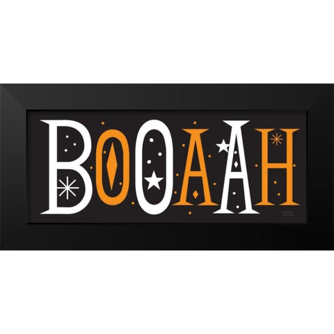 Festive Fright Booaah Black Modern Wood Framed Art Print by Mullan, Michael