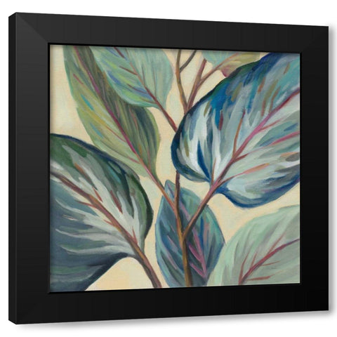 Greenhouse Leaves Black Modern Wood Framed Art Print with Double Matting by Vassileva, Silvia