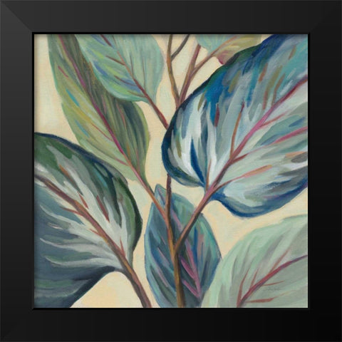 Greenhouse Leaves Black Modern Wood Framed Art Print by Vassileva, Silvia
