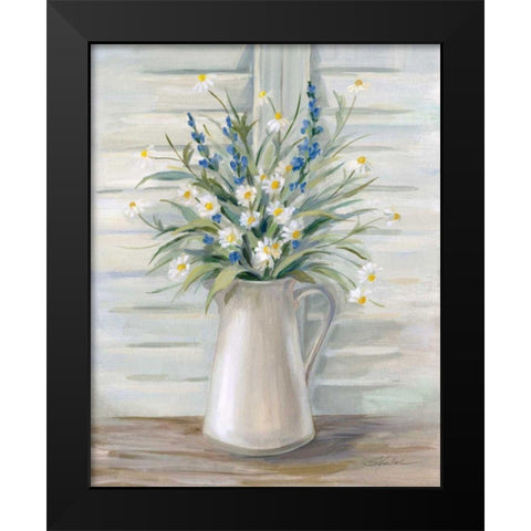 Cottage Windowsill Black Modern Wood Framed Art Print by Vassileva, Silvia
