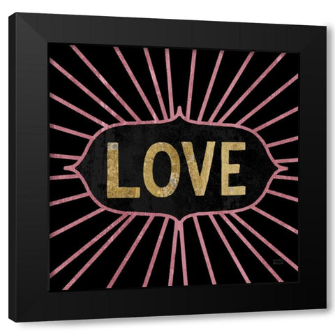Jolly Holiday Love Black Modern Wood Framed Art Print with Double Matting by Mullan, Michael