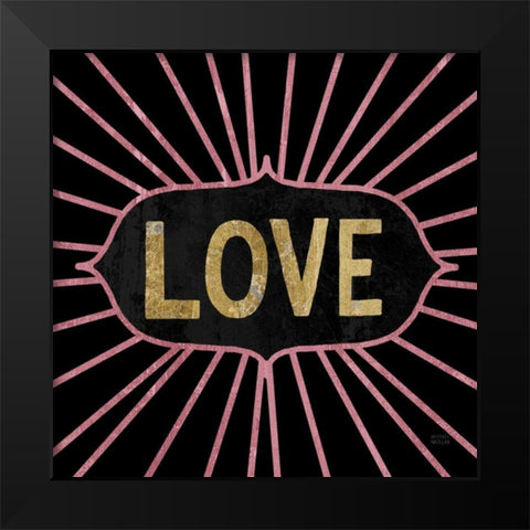 Jolly Holiday Love Black Modern Wood Framed Art Print by Mullan, Michael