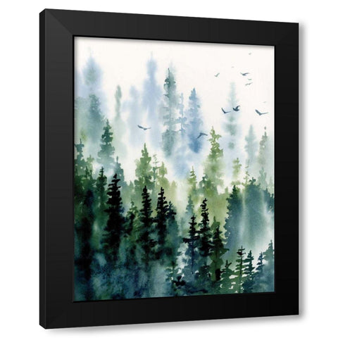 Treeline Black Modern Wood Framed Art Print with Double Matting by Pete, Katrina