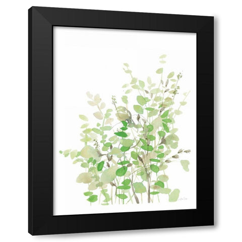 Spring Greens Black Modern Wood Framed Art Print with Double Matting by Pete, Katrina