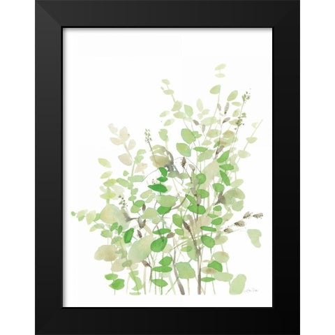 Spring Greens Black Modern Wood Framed Art Print by Pete, Katrina