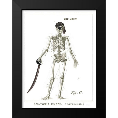 Dandy Bones Pirate Black Modern Wood Framed Art Print by Schlabach, Sue