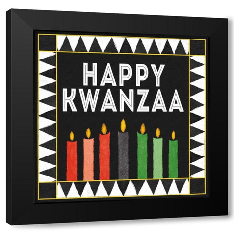 Happy Kwanzaa II Black Modern Wood Framed Art Print by McKenna, Kathleen Parr