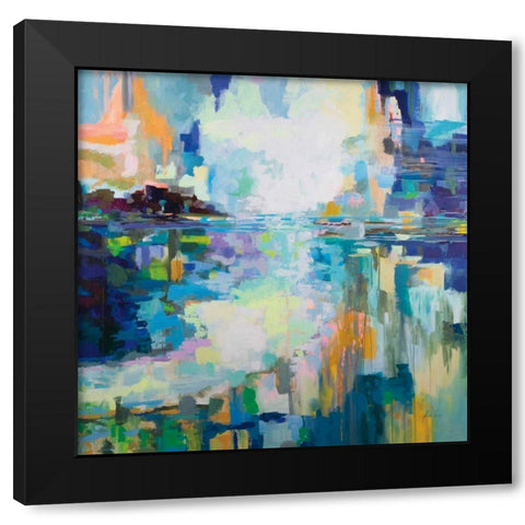 Elevated Black Modern Wood Framed Art Print with Double Matting by Vertentes, Jeanette
