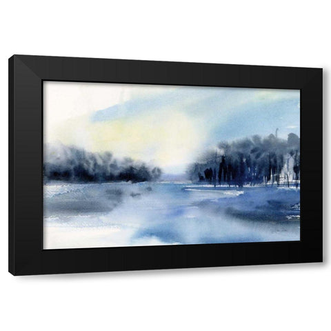 Winter River Black Modern Wood Framed Art Print by Pete, Katrina