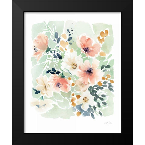 Spring Florals Black Modern Wood Framed Art Print by Pete, Katrina