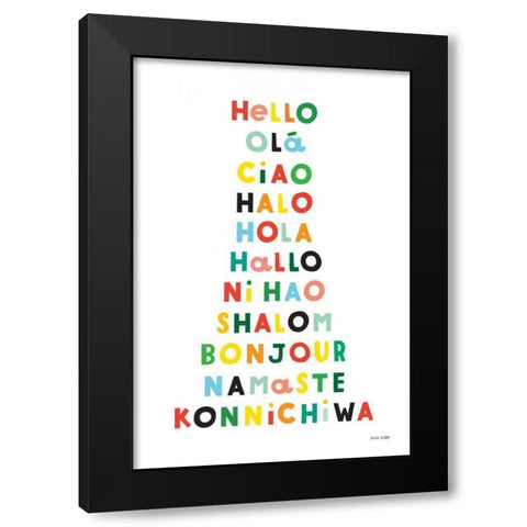 Language of Hellos Black Modern Wood Framed Art Print by Kelle, Ann