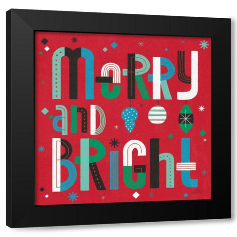 Retro Holiday IV Bright Black Modern Wood Framed Art Print by Marshall, Laura