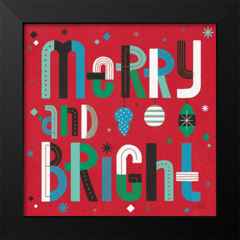 Retro Holiday IV Bright Black Modern Wood Framed Art Print by Marshall, Laura